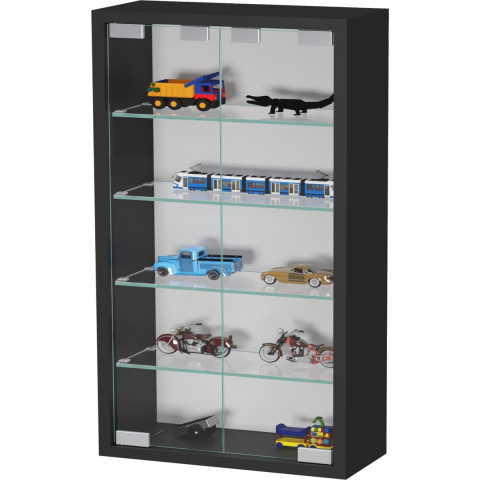 VVD - Vitrinekastje wandvitrine - 40 x 60 x 12 cm - Zwart