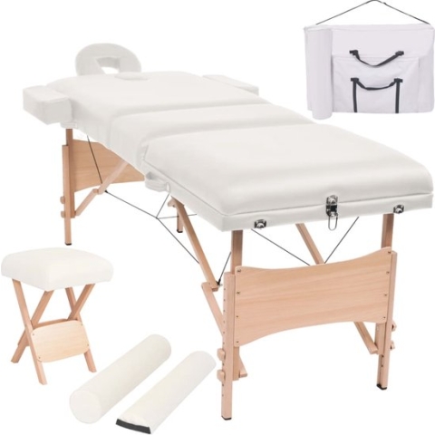 vidaXL-Massagetafel--en-krukset-inklapbaar-3-zones-10-cm-dik-wit