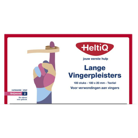 3x HeltiQ Lange Vingerpleisters Textiel 180 x 20 mm 100 stuks