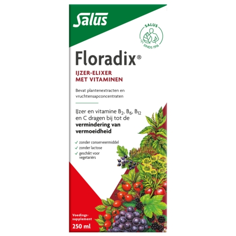 3x Floradix Vloeibaar Ijzer-Elixer met Vitamines 250 ml