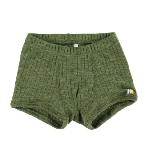 Joha Boxershorts - Wol - Rib - Donker Olijf - Joha - 140 - Boxershorts