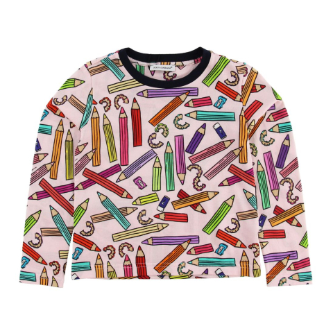 Dolce & Gabbana Blouse - Terug naar school - Roze m. Potloden - Dolce & Gabbana - 12 jaar (152) - Shirts