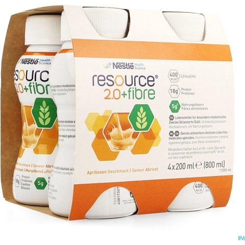 Nestlé Resource 2.0 Fibre Abrikoos | 4 x 200 ml