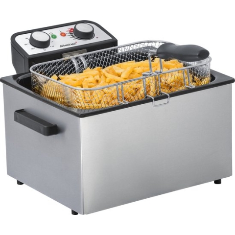 Steba DF300 - Frituurpan- 5 liter - 3000W - 1 XXL en 2 medium manden - RVS