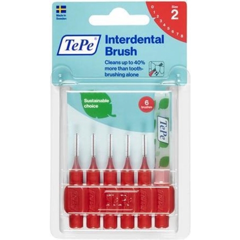TePe Interdentale Ragers Original Rood ISO maat 2 – 0,5 mm (6 stuks)