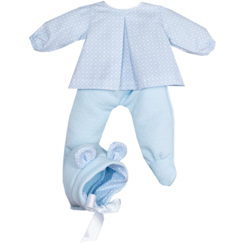 Asi Poppenkleding - 43 cm - Pablo- Blauw/Wit - Asi - OneSize - Poppenkleding