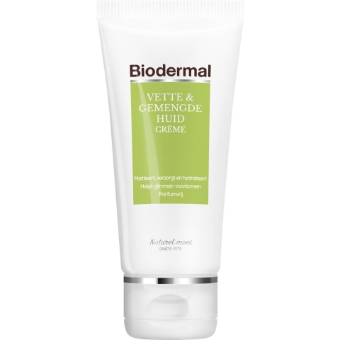 Biodermal Dagcreme Vette & Gemengde Huid - 50ml  - Helpt glimmen voorkomen