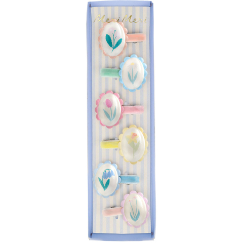 Meri Meri Haarclips - 6-pack - 4 cm - Flower Cameo - Meri Meri - OneSize - Haaraccessoires