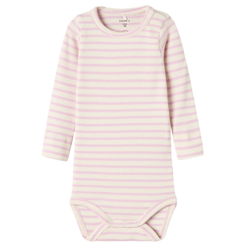 Name It Romper l/s - Rib - NbnBani - Winsome Orchid - Name It - 56 - Rompers Lange Mouw