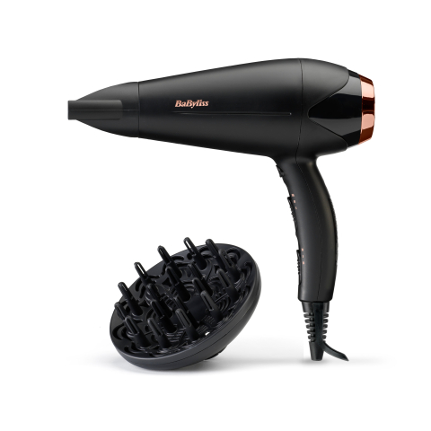 BaByliss Turbo Smooth 2200 Fohn D570DE - Ionische Anti-Pluis - Föhn met diffuser (15mm) - 2200 Watt - Haardroger - Coolshot