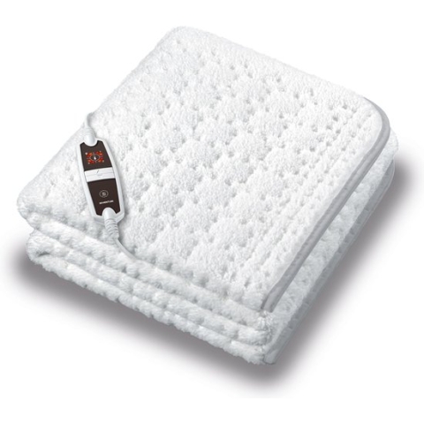 Inventum HN1300V - Elektrische onderdeken - Aparte voetenzone - 1 persoons - 150x80 cm - Fleece - Wit