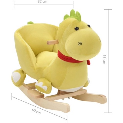 vidaXL Hobbeldier draak met rugleuning 60x32x53 cm pluche limegroen