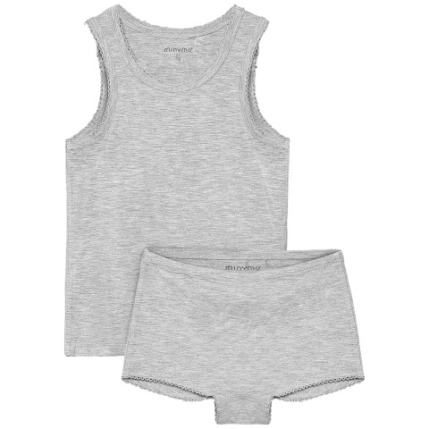 Minymo Ondergoed - Viscose - Grey Melange - Minymo - 9 jaar (134) - Ondergoed