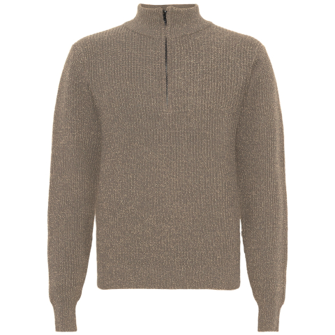 Grunt Blouse m. Rits - Gebreid - GrTone - Nature Melange - Grunt - 12 jaar (152) - Shirts