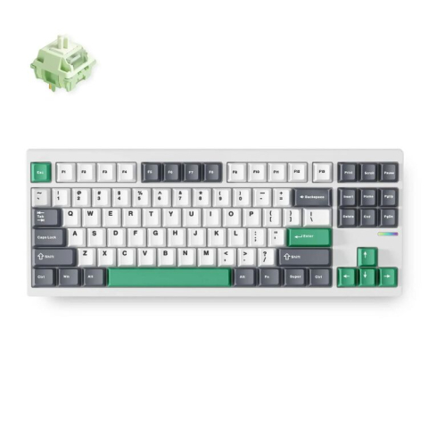 MCHOSE GX87 Lite: White Nano Spraying Matcha Latte V2 Aluminum Custom Mechanical toetsenbord