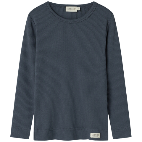MarMar Blouse - Rib - Plain - Noos - Blauw - MarMar - 6 jaar (116) - Shirts
