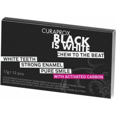 Curaprox Black is White Kauwgom 12 stuks