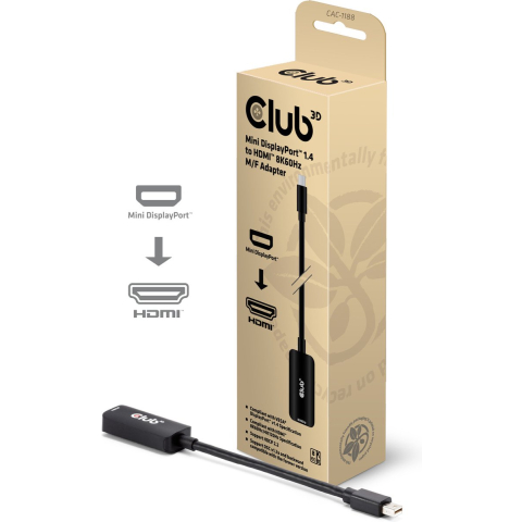 Club 3D Mini DisplayPort 1.4 naar HDMI 8K60Hz M/F Adapter