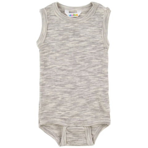 Joha Romper mouwloos - Grijs Gevlekt - Joha - 70 - Rompers Mouwloos
