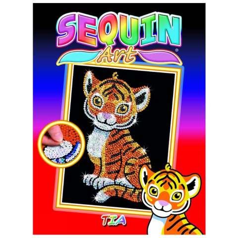 Sequin Art Paillettenkunst - Tia - Tijger - Sequin Art - OneSize - Knutselpakket