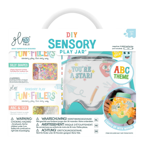 Glo Pals Sensorische pot m. Licht + Accessoires - Cadeauset - AB - Glo Pals - OneSize - Activiteitenspeelgoed