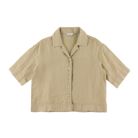 GANT Overhemd - Linnen - Boxy - Dry Zand - GANT - 11-12 jaar (146-152) - Hemden S/S
