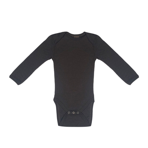 Smallstuff Romper l/s - Wol - Bruin - Smallstuff - 2 jaar (92) - Rompers Lange Mouw
