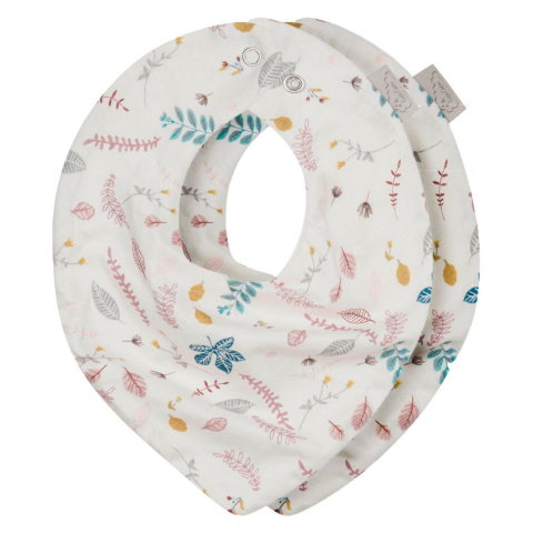Cam Cam Slabbetjes - 2-pack - Pressed Leaves Rose - Cam Cam - OneSize - Kwijlsjaaltjes