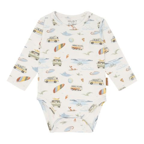 Hust and Claire Romper l/s - HCBuster - Ivory m. Print - Hust and Claire - 68 - Rompers Lange Mouw