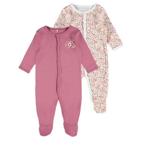Name It Pyjamapak - Noos - 2-pack - NbfNightsuit - Rose Wine - Name It - 1 jaar (80) - Pyjamapakken