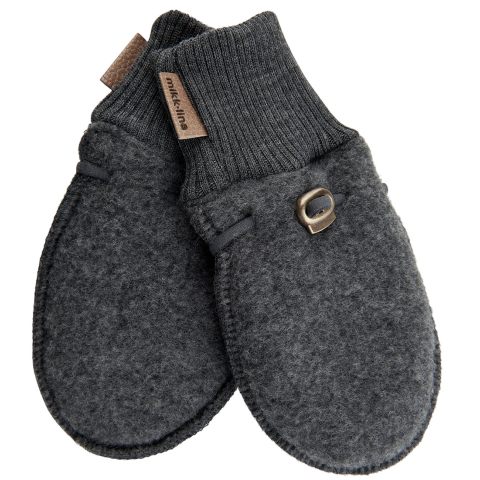Mikk-Line Wanten- Wol - Noos - Anthracite Melange - Mikk-Line - 86/92 - Wanten