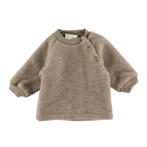 Engel Blouse - Wol - Walnootmelange - Engel - 86/92 - Shirts