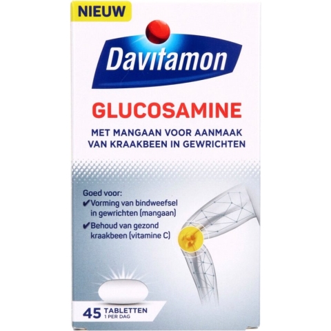 Davitamon Glucosamine - met glucosaminesulfaat, mangaan en Vitamine C  -  Voedingssupplement  - 45 tabletten