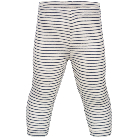 Engel Leggings - Wol/Zijde - Natural/Navy Blue - Engel - 86/92 - Leggings - Wol