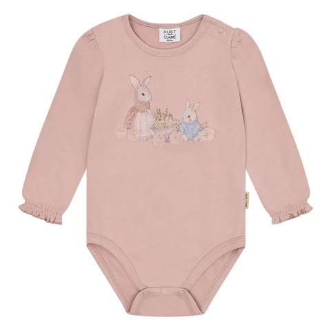 Hust and Claire Romper l/s - HcBritt - Adobe Rose m. Muis - Hust and Claire - 74 - Rompers Lange Mouw