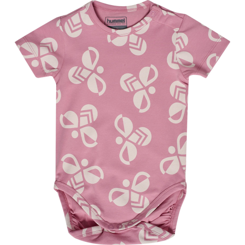 Hummel Romper s/s - Polignac m. Logos - Hummel - 74 - Rompers Korte Mouw