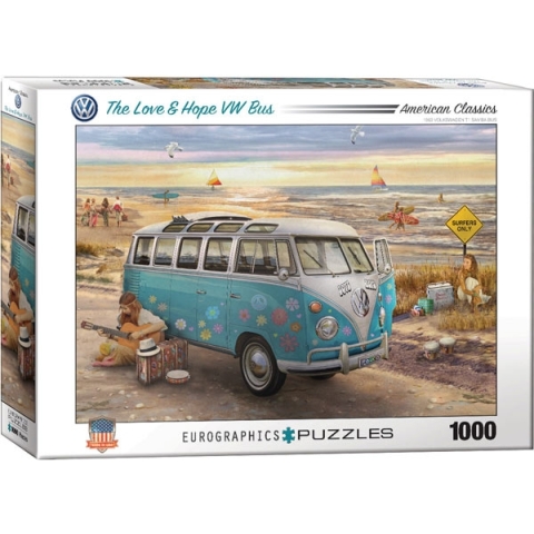 The Love & Hope VW Bus (1000) - Eurographics  Legpuzzel
