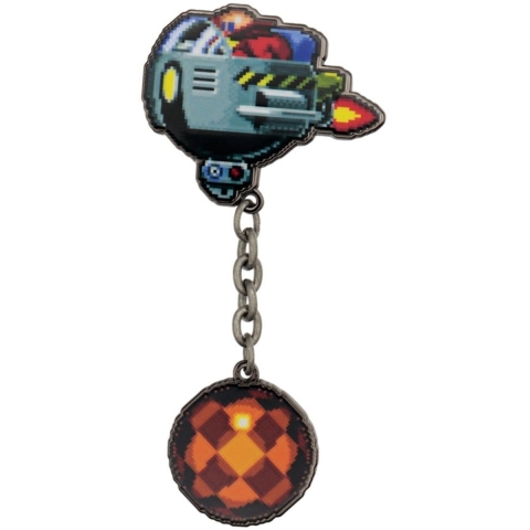 Sonic the Hedgehog Pin Badge - Dr. Eggman Egg Mobile Chained