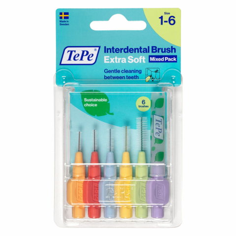 TePe Interdentale Ragers Extra Soft Mixed Pack ISO maat 1 - 6  – (0,45 – 1,1 mm)