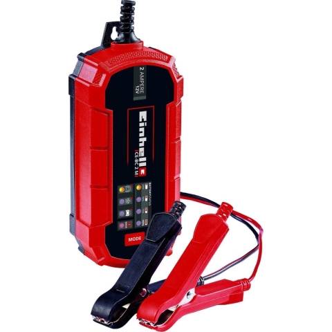 Einhell Acculader CE-BC 2 M - Laadvoltage: 12 V - Max. Laadstroom: 2 A - Accu's van min. 3 tot max. 60 Ah - Druppellaadfunctie - Geschikt voor Gel, AGM, Onderhoudsvrije loodzuur accu's