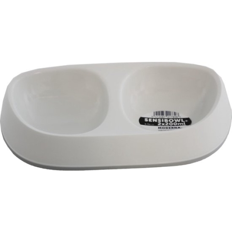 Moderna Sensi Bowl - Dubbele Voerbak - Wit