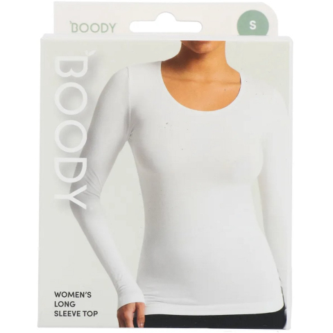 Boody Damestop Lange Mouw Wit S