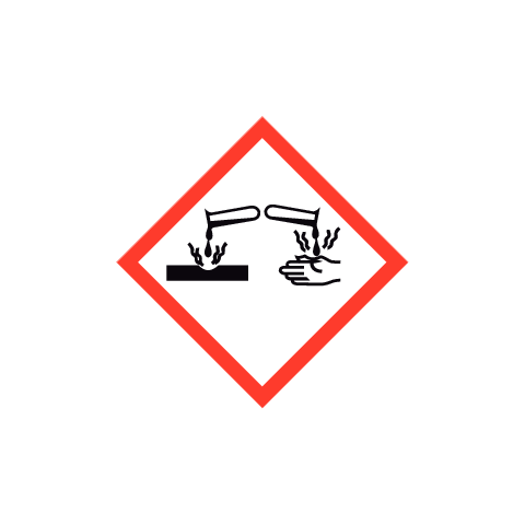 GHS 05 Bijtende stoffen (Corrosief). Sticker - 5 x 5 cm, Aantal: 100 stuks
