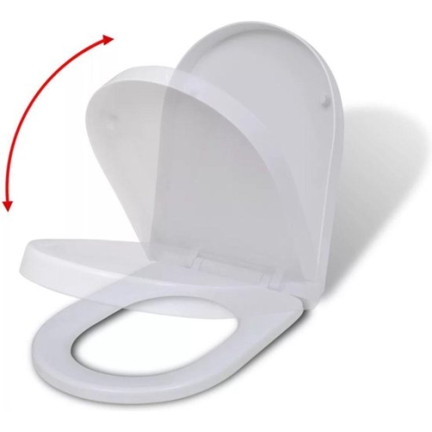 vidaXL-Toiletbril-soft-close-vierkant-wit