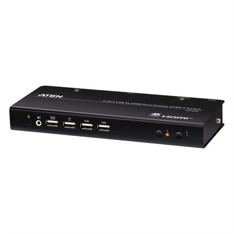 ATEN 2-poorts USB 4K HDMI Dual-Display KVMP-switch (kabels inbegrepen)