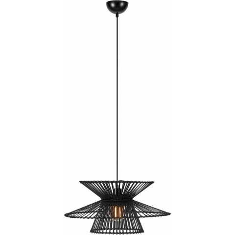 Duplici 1 hanglamp Black Markslöjd - Woonkamer - Bamboe - Met lampenkap
