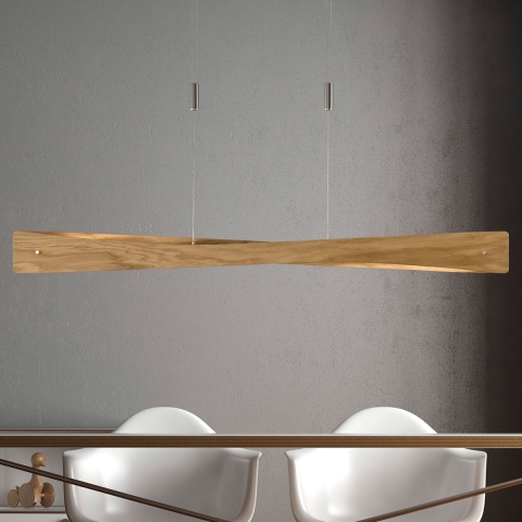 Lian Hanglamp Oak Quitani - Woonkamer - Designer - Hout - 1 lamp