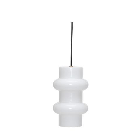 Pilule Double hanglamp, glanzend wit, Ø 15 cm Hübsch - Woonkamer - Scandinavisch - Glas - 1 lamp