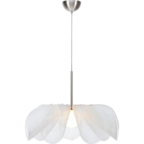 Styrka Hanglamp Ø75 Satin Nickel/Wit Markslöjd - Woonkamer - Stof
