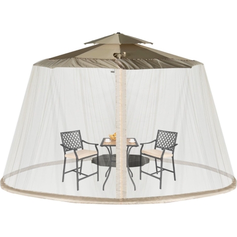 Coast Parasol Muggennet – Insectennet met 2 Deuren en Dubbele Rits 12,5 x 2,3 m – Beige